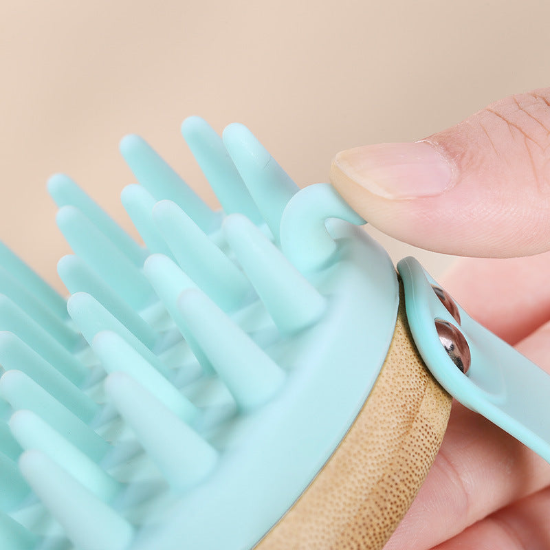 Shampoo borstel van bamboe en silliconen